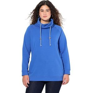 Ulla Popken Dames grote maten, sweatshirt sweatshirt, blauw (pauw), 58-60