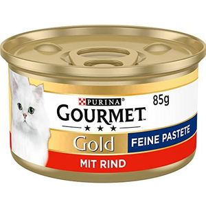 Gourmet Gold Mousse Kattenvoer, Natvoer met Rund - 12x85g - (12 blikjes; 1,02kg)