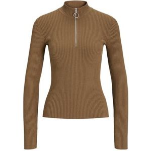 JJXX Dames Jxzoma Tight Half Zip Knit Gebreide Top, Toasted Coconut, M