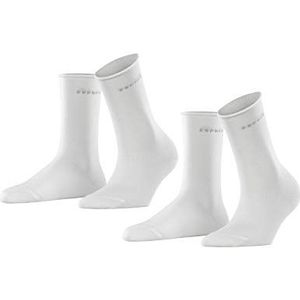ESPRIT Dames Sokken Basic Pure 2-Pack W SO Katoen eenkleurig Multipack 2 Paar, Wit (White 2000), 39-42