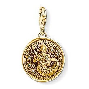 Thomas Sabo Bedelhanger voor dames en heren, sterrenbeeld, waterman, Charm Club 925 sterling zilver, verguld 1650-414-39