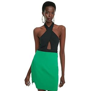 Trendyol Effen gebreide bodysuit voor dames, Zwart, 40