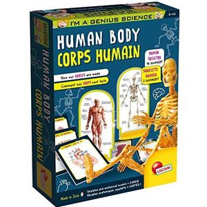Lisciani I'm A Genius Human Anatomy Learning Kit With Illustrated Cards And Plastic Skeleton -EX48960