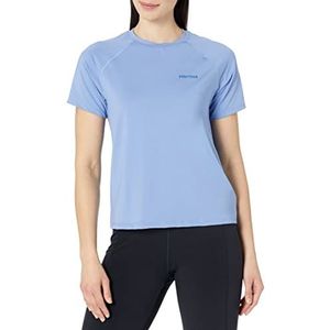 Marmot Dames Wm's Windridge SS, ademend functioneel shirt, korte mouwen sportshirt, sneldrogend fitnessshirt, Getaway Blue, L