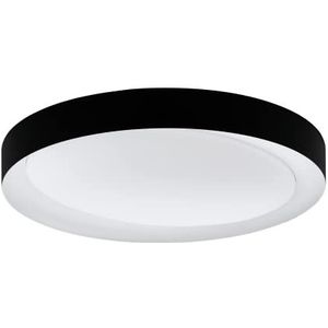 EGLO LED-plafondlamp Laurito, ledlamp met afstandsbediening, lamp plafond met instelbare wittinten (warmwit - koudwit), nachtlicht, dimbare woonkamerlamp in zwart en wit