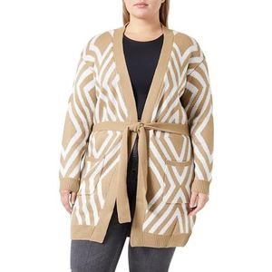 aleva Dames gebreide jas 19019438-AL04, beige wolwit, M/L, Beige wolwit, M/L