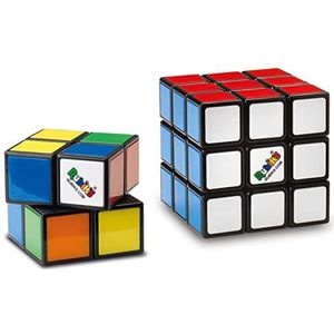Rubik's Cube, duoverpakking met de originele, klassieke kleurenzoekpuzzel van 3x3 en een mini van 2x2, voor kinderen en volwassenen vanaf 8 jaar