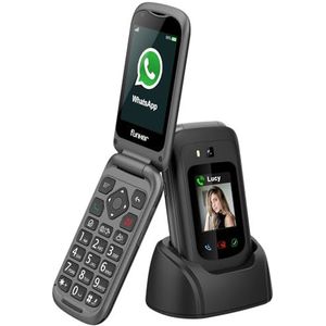 Funker E450 MAX Pro 2 Klaptelefoon, 4G, voor senioren, WhatsApp, videogesprekken, touchscreen, SOS-knop, geolocatie, accu 1750 mAh, compatibel met hoofdtelefoon, type C-lading