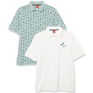 Amazon Essentials Disney | Marvel | Star Wars Heren Poloshirt, piqué-katoen, regular fit, 2-Pack, Mickey vrede, XS