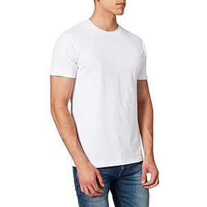 Build your Brand Heren T-shirt ronde hals, basic heren bovendeel van katoen met ronde hals verkrijgbaar in vele kleuren, XS-5XL maten, wit (white), L