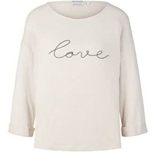 TOM TAILOR Dames T-shirt 1035465, 25955 - Dusty Beige Melange, M