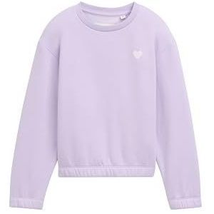 TOM TAILOR Cropped sweatshirt voor meisjes met hartprint, 29349 - Lilac Sky, 116-122