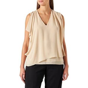 comma Damesblouse met korte mouwen, 8212 zandkleuren, 44