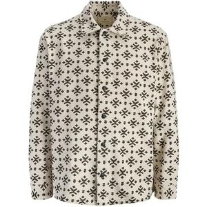 JACK & JONES Jprbluandy Print L/S Overshirt, wit, XXL