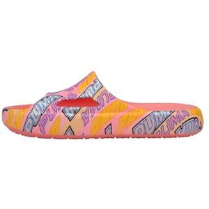 PUMA Shibui Kattensandalen voor dames, Flamingo Roze Lichtgevend Roze Spectra Geel PUMA Zilver, 38.5 EU