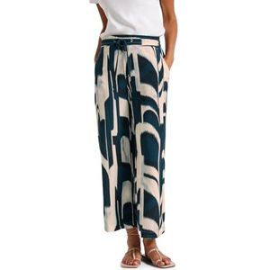 Street One - Wide Legs Broek - Patroon - Loose Fit - High Waist - Viscose