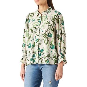 Part Two Nevinpw SH Shirt, groen geschilderde bloem dames, Groene Painted Flower, 32 NL