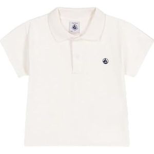 Petit Bateau Baby-jongens poloshirt met korte mouwen, wit, 12 Maanden