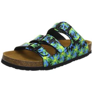 Dr. Brinkmann Dames 700642 slippers, zwart, groen, blauw 1, 36 EU
