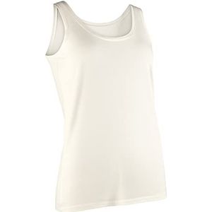 Nur Die Bamboe tanktop Relax & Go Basic met ronde hals, zomershirts, bovenstuk voor dames, wit, XL