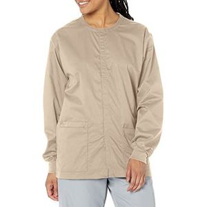 WonderWink 800AKHAKSM Wonder Work Unisex Snap Front Jack, Khaki, Standard-S Maat