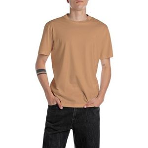 Replay Heren T-shirt met korte mouwen van katoen, Brown Sugar 227 (bruin), L, 227 Brown Sugar, L