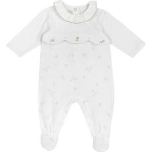 Chicco Katoenen romper met voet, pyjama voor jongens en meisjes, Wit, 0 Maanden