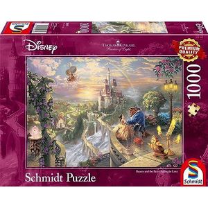 Schmidt Spiele 59475 Thomas Kinkade, Disney, Beauty and the Beast, 1000 Teile Puzzel