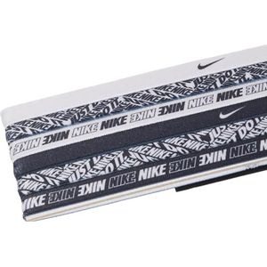 Nike Assorted Unisex Bedrukte Hoofdband 6 Stuk, Kleur: Zwart/Wit, One Size, N.000.2545.176.OS