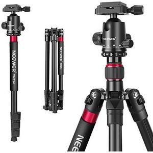 Neewer 2-in-1 aluminiumlegering camera driepoot statief monopod 168 cm met 1/4 inch kogelkop en 1/4 inch QR-plaat en draagtas voor DSLR's videocamera's tot 12 kg