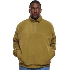 Urban Classics Basic Polar Fleece Troyer Sweatshirt voor heren, tiniolive, S