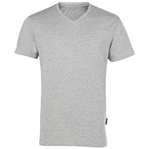 HRM Heren Luxe V-Hals T-shirt, Grijs-Gemengd, Maat 6XL I Premium Heren T-shirt Gemaakt van 100% Biologisch Katoen I Basic T-shirt Wasbaar tot 60°C I Hoogwaardige & Duurzame Herenkleding