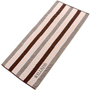 aqua-textil Wellness saunahanddoek 80 x 200 cm strepen bruin katoen badstof sauna handdoek strandlaken