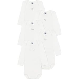 Petit Bateau Uniseks babyrompertjes met lange mouwen (verpakking van 5 stuks), variant 1, 6 Maanden
