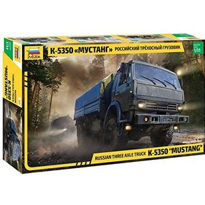 Zvezda 3697 500783697-1:35 Kamaz 5350 Mustang-plastic bouwpakket modelbouwpakket bouwpakket voor beginners-gedetailleerd, ongelakt