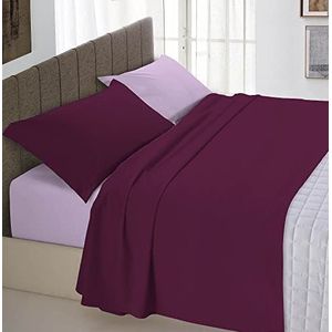 Italian Bed Linen Natural Color beddengoedset, 100% katoen, paars/pruim, afzonderlijk