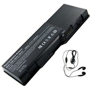 amsahr 6400-03 vervangende batterij voor Dell Inspiron 1501, E1505, Vostro 1000 - bevat stereo oordopjes zwart