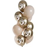 Folat 25130 Ballonnen set latex gouden latte 30 jaar 33 cm - 12 stuks - voor verjaardag en feestdecoratie