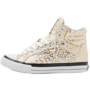 British Knights Dee Sneakers voor dames, Wit Off White Gold Leopard, 41 EU