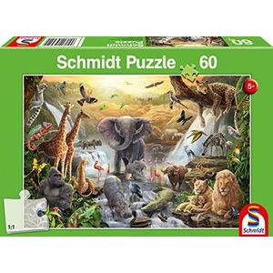 Schmidt Spiele 56454 dieren in Afrika, 60 stukjes kinderpuzzel, normaal
