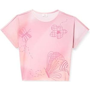 s.Oliver T-shirt voor meisjes, korte mouwen, Roze 44d1, 116/122 cm
