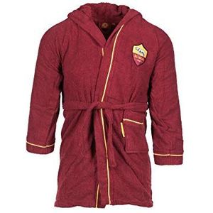 A.S. Roma Ruimtebesparende microvezel Badjas voor kinderen 12/14 Jaar met Official Crest, Geel en Rood