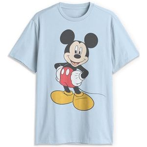 Disney Men's Classic Mickey Mouse Full Size Graphic Short Sleeve T-Shirt, Light Blue