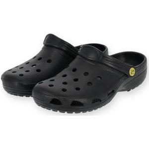 Borussia Dortmund BVB Clogs zwart, tuinschoenen logo, uniseks sandalen, zwart, 38 W/39 l, Zwart, 38W / 39L