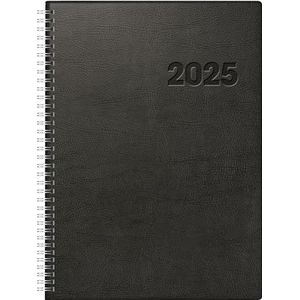 rido/idé 7027501905 Buchkalender Modell Conform (2025)| 1 Seite = 1 Tag| A4| 384 Seiten| Kunststoff-Einband| schwarz