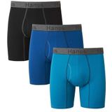 Hanes - Retroshorts - Blauw - Set van 3 - Herenondergoed