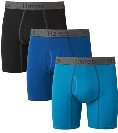 Hanes - Retroshorts - Blauw - Set van 3 - Herenondergoed