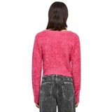 Urban Classics Dames gebreide jas Ladies Tied Cropped Feather Cardigan hibisskuspink L, Hibiscus spink, L