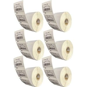 LEYF Etiketten voor labelwriter 6 rollen Pack etiketten x 1000 stuks per rol = 6000 labels, zelfklevend, compatibel met LEYF labelwriter & Seiko labelprinters, 57 X 32 mm 6X11354
