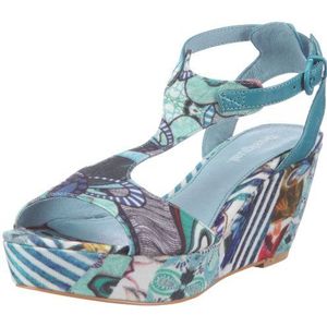 Desigual Shoes_Selena 21SS115 Damessandalen, modieuze sandalen, Blauw Enamel Blauw 5093, 39 EU